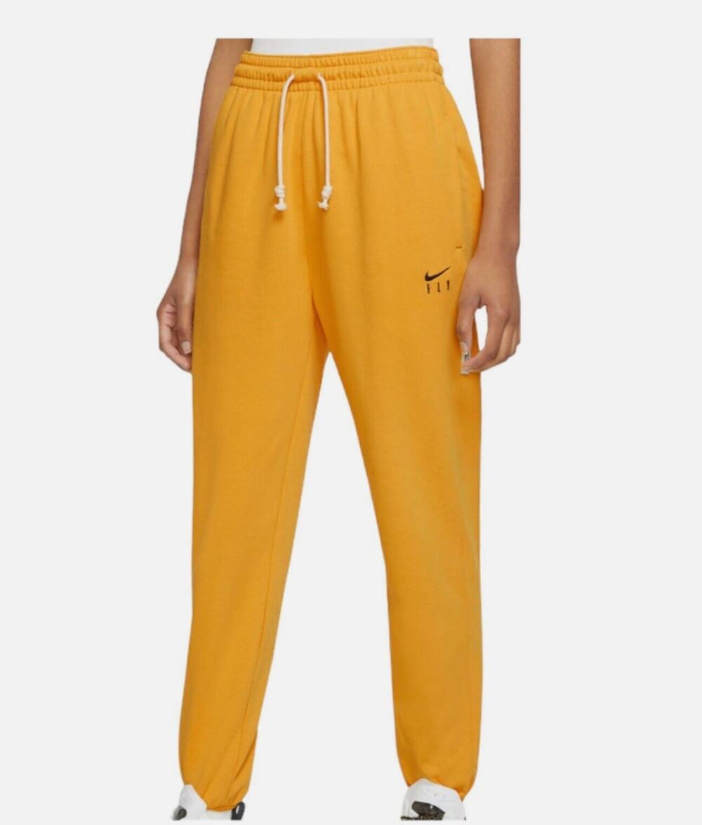 NIKE Yellow Swoosh Fly Standard Issue Basketball Pants Joggers Dri-Fit Size S